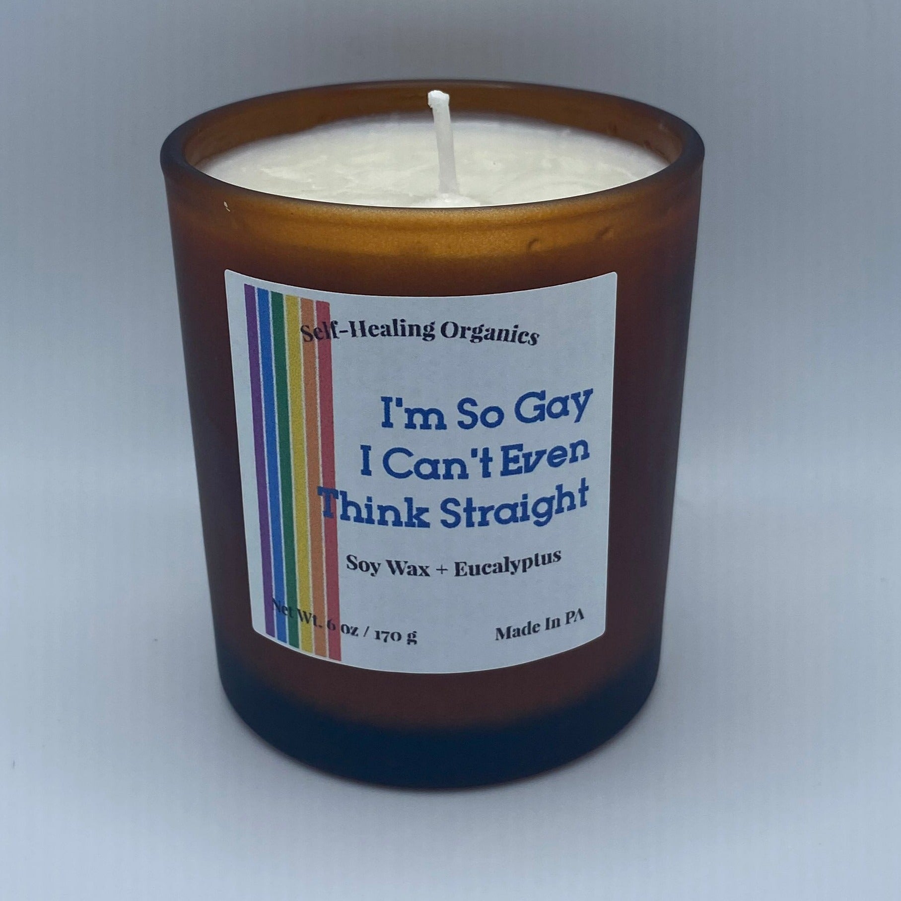 Our Pride candles not only smell good, but they are sure to make everyone giggle!  100% soy wax, Scented with Pumpkin Butter & French Toast.
